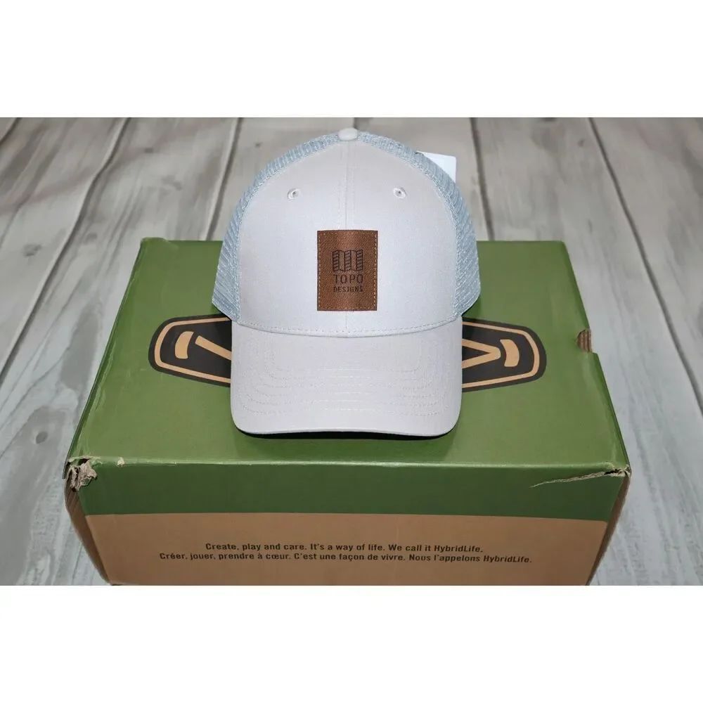 NEW Topo Designs Trucker Hat Cap Snapback Gray Original Logo Patch One Size
